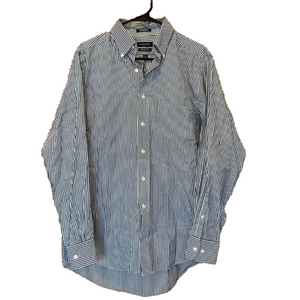 G.H. Bass & Co Regular Fit 100% Cotton Blue & White Stripe Button Down Shirt